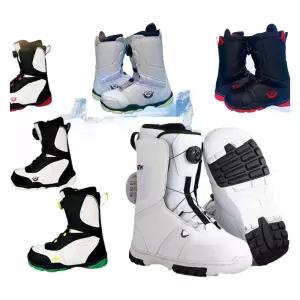 스노우보드 방한 방수 보드화 남녀 부츠 벨크로 보온 유아용 소아용 신발 화이트 성인