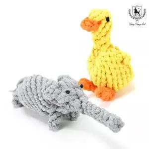 딩동펫 애견 고양이 장난감 실타래 인형 오리 +코끼리 세트 오리실타래+코끼리실타래