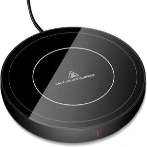 책상용 4H 자동 차단 3가지 온도 설정의 스마트 커피 컵 워머 우유 차용 전기 머그 플레이트블랙