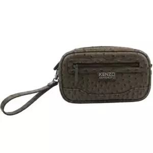 KENZO 겐조 클래식 클러치백 손목 스트랩 파우치 브라운