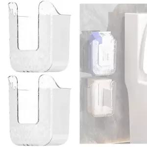 주방 물티슈 보관 상자, 2025 펀칭 없는 벽 변기에 버릴 수 있는 홀더 욕실용 - 용기, 손쉬운 세척을 위한