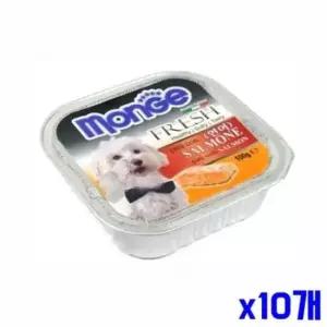 [반려] 애견 고급 연어 사각캔 100g x10개 통조림간식 애견캔