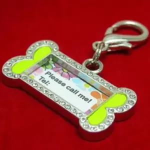 강아지 이름표 큐빅 펜던트 인식표 표식 산책 외출 S TUH9+7DGw