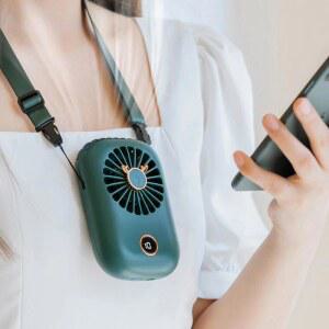 냉각기 휴대용 공기 갖춘 목쿨러 침묵 핸즈프리 충전식 초경량 벽걸 소형선풍기 접이식