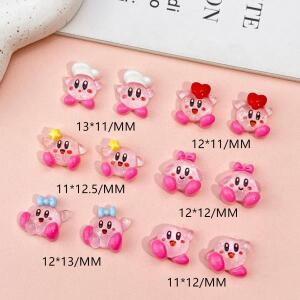 20 레진 미니 게임 캐릭터 커비 네일 참 아트 플랫백 아크릴 피규어 DIY 데코 공예