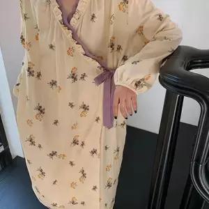 [라일리여성언더웨어] Rly 잠옷원피스 홈드레스 긴팔 홈파자마 루즈핏 프린