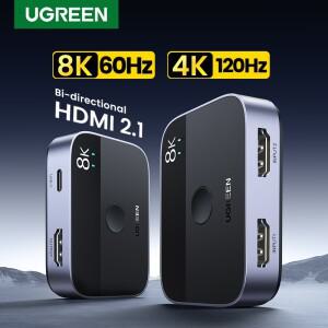 UGREEN HDMI 2.1 스플리터 스위치 8K 60Hz 4K120Hz 2 in 1 TV용 샤오미 Xbox 시리즈 X PS5 HDMI 호환 모니