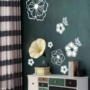 TBZ 주방스티커 타일스티커 타일인테리어스티커 꽃 나비