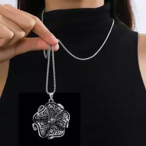 [셀러에이드]TBZ 지르코니아 롱 긴 큰 목걸이 큐빅 웨이브 포인트 화려한