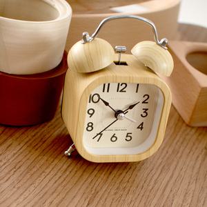사각 우드 무소음 탁상알람시계 책상시계 원목 자명종