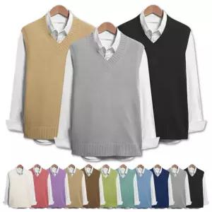 포시즌 오버핏 브이넥 니트조끼 (CM004)