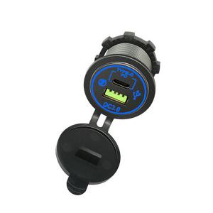 KDsafe 고속충전 매립형 시거잭 USB충전기 단자 2번 QC3.0 PD 블루 시거소켓