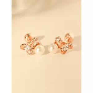 [미니멀피어싱]14K 플라워 진주 피어싱 귀걸이