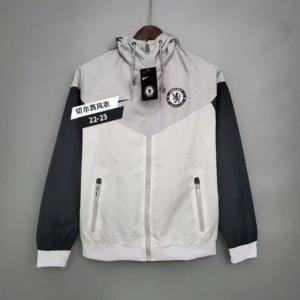 정통 첼시 윈드 브레이커 재킷 2023 후드 통기성 재킷 방풍 스포츠 훈련 축구 유니폼