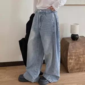 [빅사이즈]이블렛 오벤브 길이별 절개 와이드 데님팬츠 제이스타일