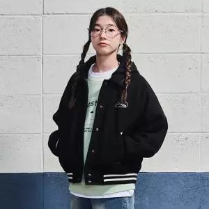 [에꼴리에] 여자 겨울이월 클래식카라 울라이크 패딩점퍼(24D0154)