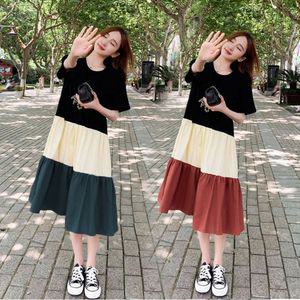 여름 시원한 통 넓은 A라인 반팔 라운드 예쁜 원피스 롱원피스 여성원피스 쉬폰원피스 빅사이즈원피스