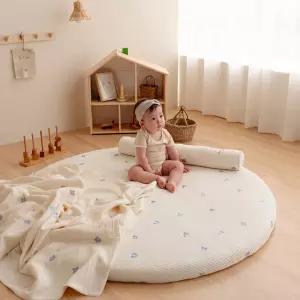 순수 원형러그 130 자수 (커버+솜)