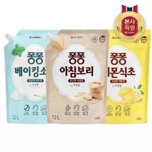 [엘지생활건강]퐁퐁 주방세제 1200ml x 4개 레몬식초/아침보리/베이킹소다 3종 택1