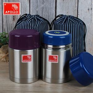 아폴로 보온죽통(APL-600) 보온도시락 스텐보온국통 보온밥통 수능도시락 런치박스