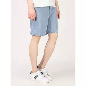 [하프클럽/]데일리 와이드 버뮤다 매직밴딩 청 반바지 FICP7683