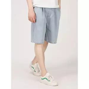 [하프클럽/]데일리 와이드 원턱 버뮤다 청 반바지 SHCP0555