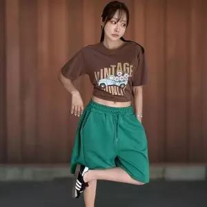 [하프클럽/]여성용 면혼합 무지 밴딩 사이드 5부 바지