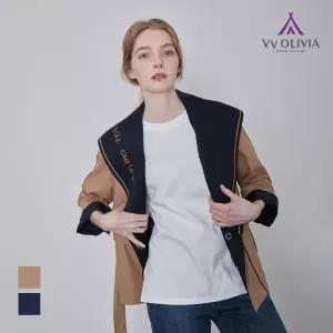 [비비올리비아] 니트 케이프 포인트 숏 트렌치_VVCEBYF8161