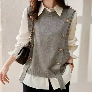 [알트베니] 세믹니트베스트+블라우스