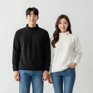 시크벤 남녀 양면 기모 반폴라 터틀넥 긴팔 티셔츠 남자 여성 겨울 따뜻한 목폴라 무지 이너 폴라티 모크넥 목티 MY16