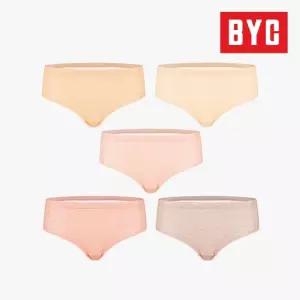 BYC 베스타임 여성 면스판 5매입 미디 삼각팬티 요일팬티 WNF2223