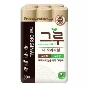 [Qubridge]삼정 3겹 그루 오리지날화장지 30Mx30롤 x1PACK