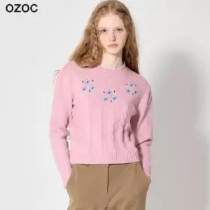 [오조크] 플로럴 트위스트 니트 탑