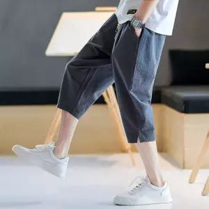 남자7부반바지 배기 팬츠 통바지 칠부 작업바지 통큰