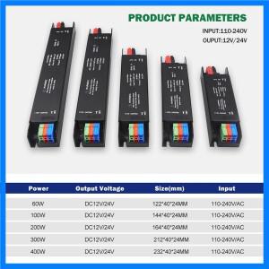 LED 스트립 전원 공급 장치 60W 100W 200W 300W 400W 어댑터 드라이버 110V 220V ~ 12V 24V CCTV 용 초박형
