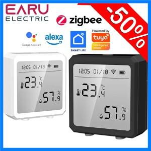 Tuya 스마트 WiFi 온도 및 습도 센서 실내 습도계 온도계(LCD 디스플레이 포함) Alexa 및 Google Home 지원