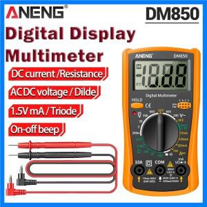 전문 멀티미터 ANENG DM850 AC/DC 전압계 DC 전류 데이터 저장 저항 자동 디지털 멀티미터 테스터 도구