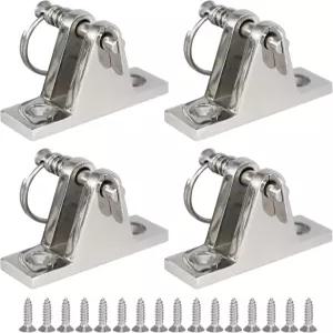 DNB 비미니 탑 데크 힌지 - 스테인리스 스틸 316 링 탈착식 핀 포함 추가 설치 나사