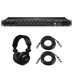 베링거 U-FORIIA UMC1820 오디오 파일 18x20 USB 2.0 오디오/MIDI 인터페이스, TAPH100 모니터 헤드폰 번들 및 2x 25' XLR 케이블 포함