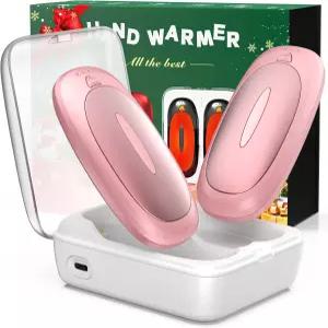 3-in-1 전기 손난로 충전식 2팩 14000mAh 휴대용 양면 충전 케이스 3단계 고속 난방 포켓 워머 남성 여성용