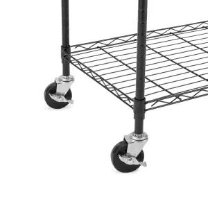 푸살 3인치 휠 - 금속 랙 선반 유닛용 범용 나사산 캐스터