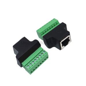 RJ45 이더넷 스크류 터미널 블록 8P 커넥터 남성/여성 어댑터 케이블 CCTV DVR 네트워크 악세서리