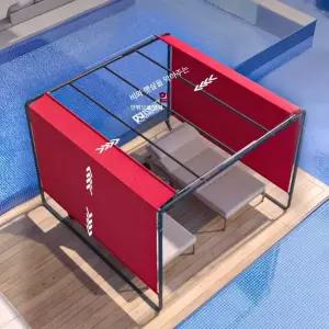 대형 가제보 카키색 마당 캐노피 발코니 그늘막 천막 제품 막사