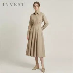 [인베스트] 핀턱 라인 셔츠 핏 롱 원피스_IN6S1OP3001