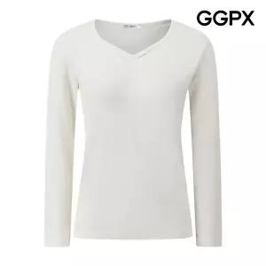 [GGPX] 셔링 V넥 스프링 티셔츠 (GQ1TS007F)