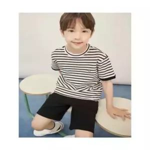 빈폴키즈 와플 스트라이프 반팔 & 반바지 2PCS 상하 세트  블랙 (BI5742U025)