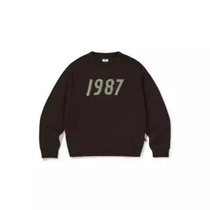 [정품] 엠엠엘지 긴팔 맨투맨 후드 티셔츠 데일리룩 Mmlg 1987 KNIT (BROWN)