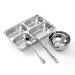 스텐 441MVX49 4구 식판 풀세트 중 병원스텐식판