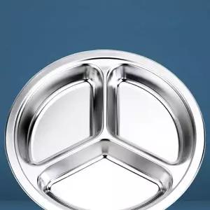 25.5cm 247UAX90 스텐 식판 3구 동그란 스테인레스 원형식판