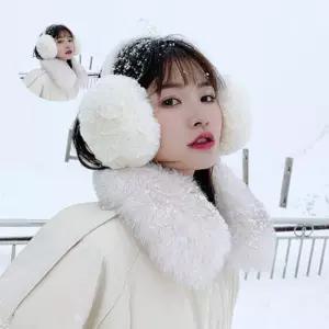 겨울 방한 보온 여성 털 귀마개 1+1 퍼 접이식 공용